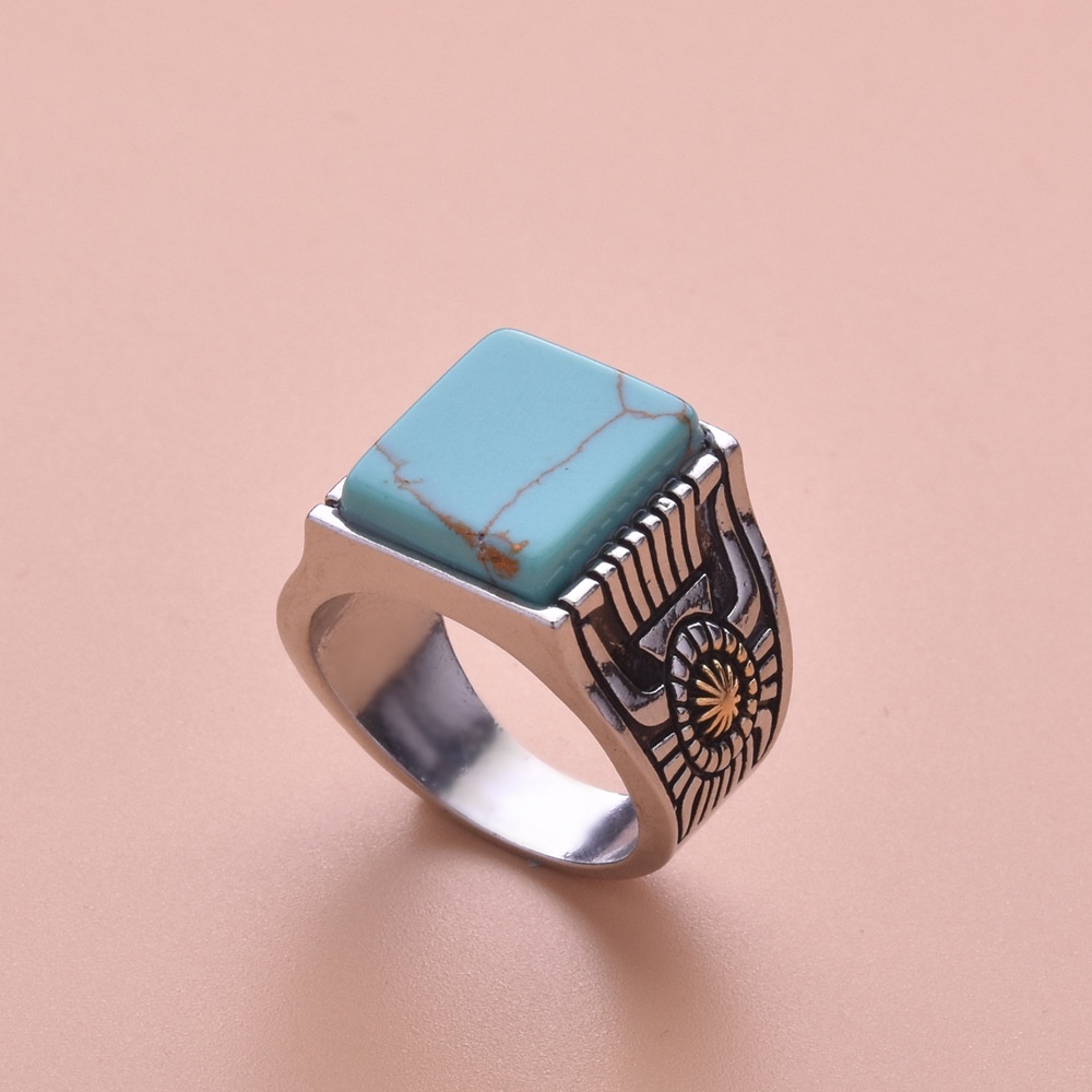 Cincin Sterling Silver 925 Dengan Batu Hias Turquoise Untuk Wanita Ccb62