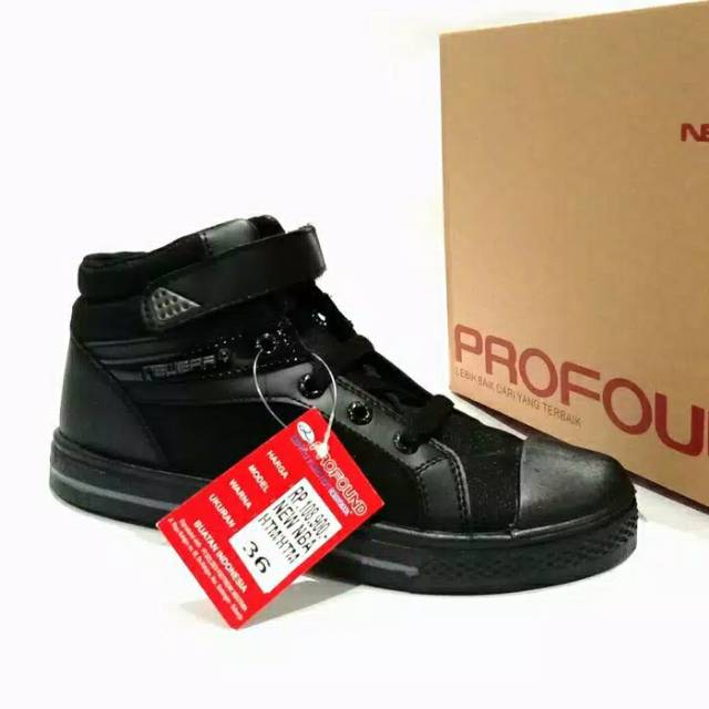 SEPATU SEKOLAH FULL HITAM NEW ERA ORIGINAL MODEL NBA SIZE 30 - 41