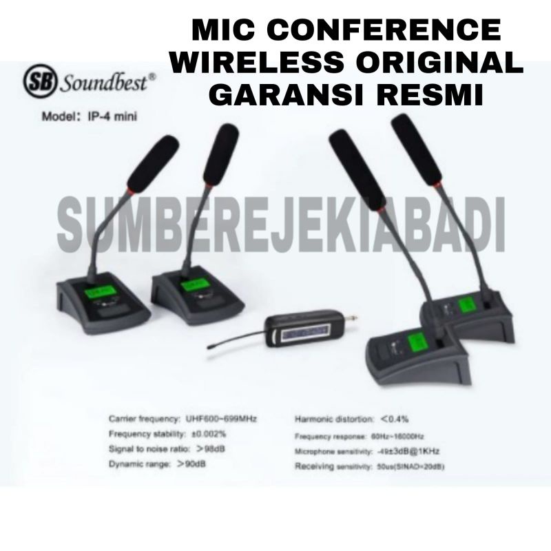 DISTRIBUTOR MIC MEJA CONFERENCE WIRELESS MICROPHONE SOUNDBEST IP4 ISI 4 MIC