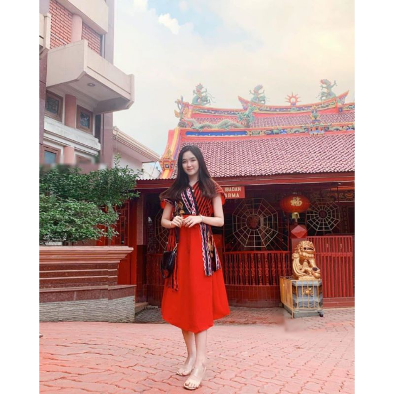 Dress Batik Motif Songket Etnik Nusantara