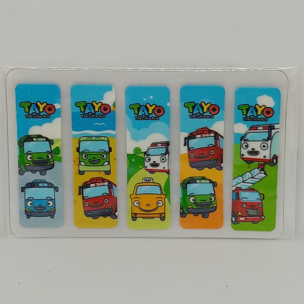 

Sticky notes plastik, pembatas buku, memo, notes, pos it - Motif TAYO Mobil
