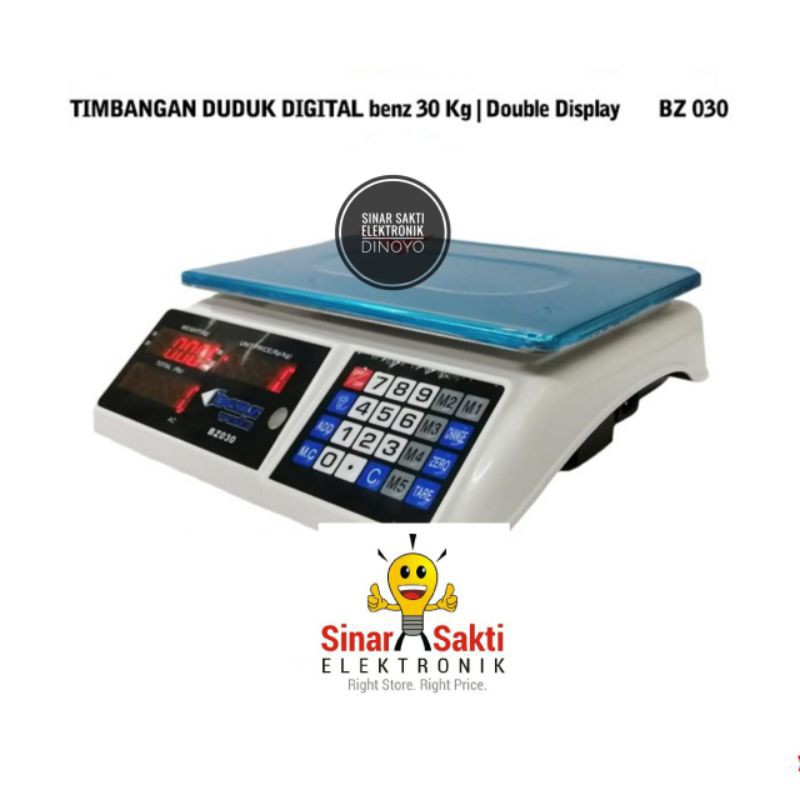 Timbangan Digital Buah / Laundry / Sayur / Daging Benz 30 kg 40 kg / Timbangan Duduk