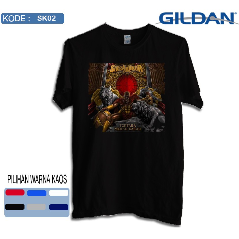 Kaos siksa kubur tentara merah darah original gildan softstyle