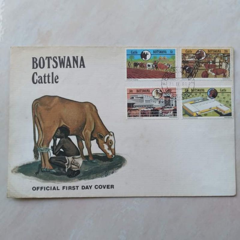 

Sampul FDC First Day Cover Bostwana Cattle tahun 1981