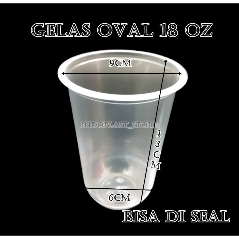 Gelas cup oval 18 oz