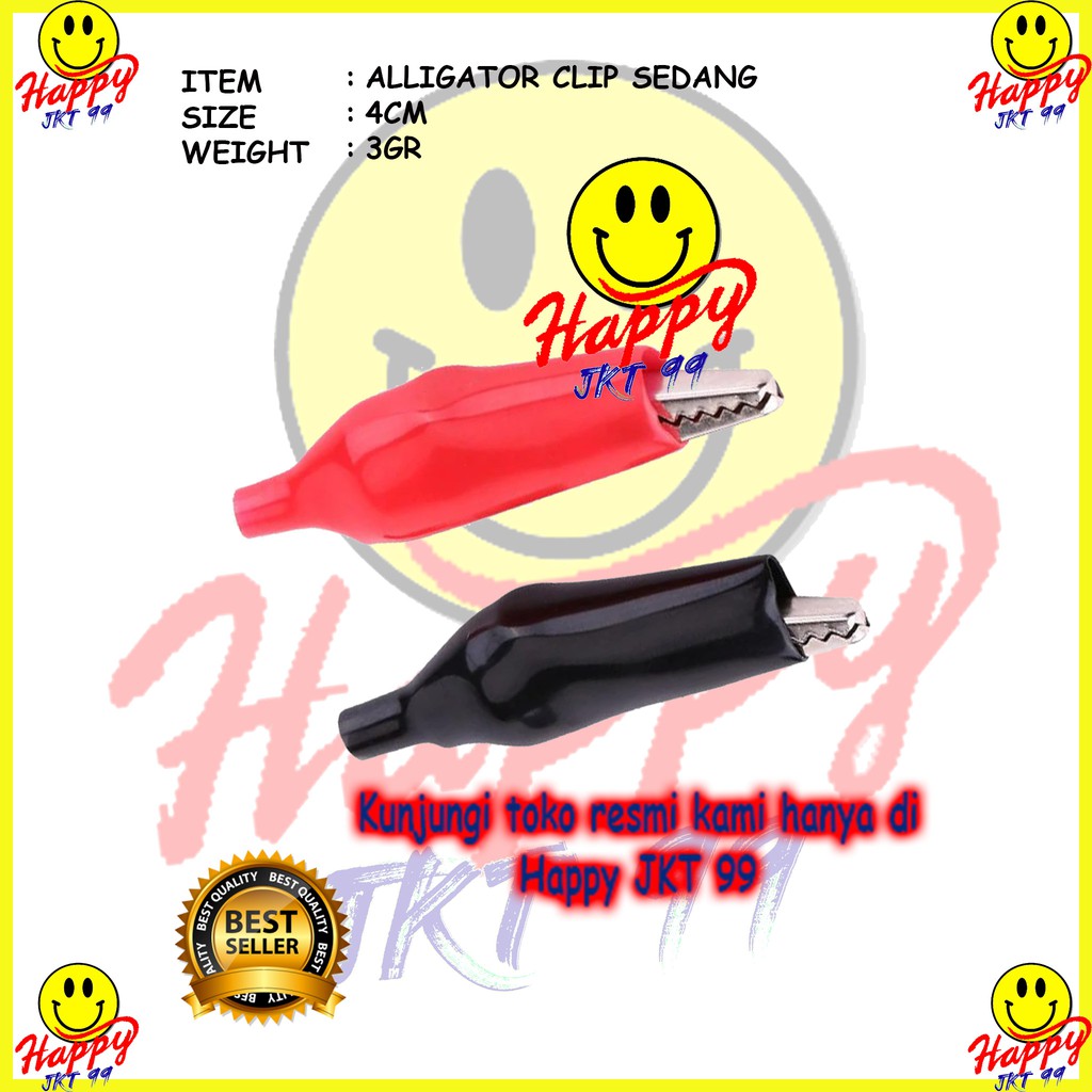 [ HAPPY JKT 99 ] CAPIT BUAYA JEPIT AKI KECIL SMALL ALLIGATOR CLIP (MERAH HITAM)