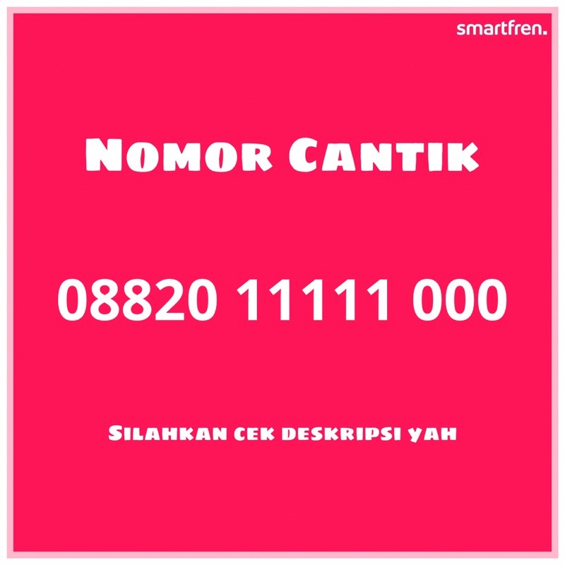 Esim Nomor Cantik Smartfren 11111 *** (sudah termasuk paket unlimited)