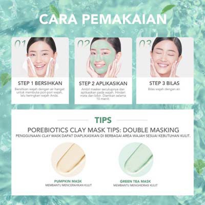 YOU Daily Skin Good Porebiotics Greentea Hydrating Clay Mask Masker YOU