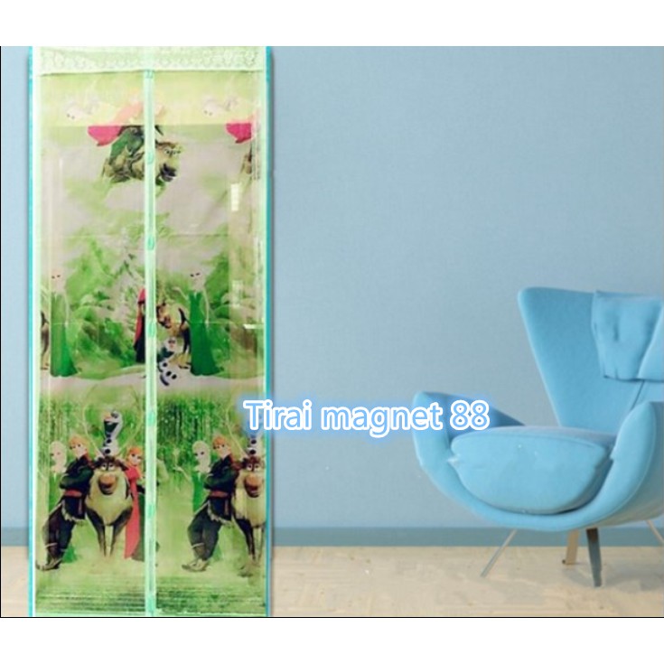 (FROZEN) Tirai Pintu Kamar Magnet Gorden Hordeng Pintu Kamar Magnet Transparan Anti Nyamuk Murah