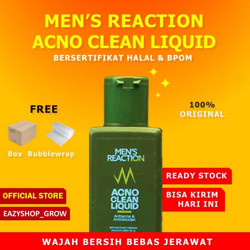 Sabun Jerawat MENS REACTION Acno Clean Liquid Anti Bakteri Pembersih Pencerah Pemutih Wajah Pria  Penghilang Bekas Jerawat Flek Hitam Nature Reaction Crystal Bright Serum Pria Wanita original