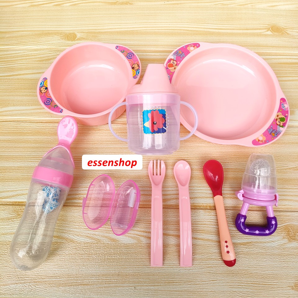 Feeding Set Perlengkapan makan bayi mangkok sendok baby feeder mpasi