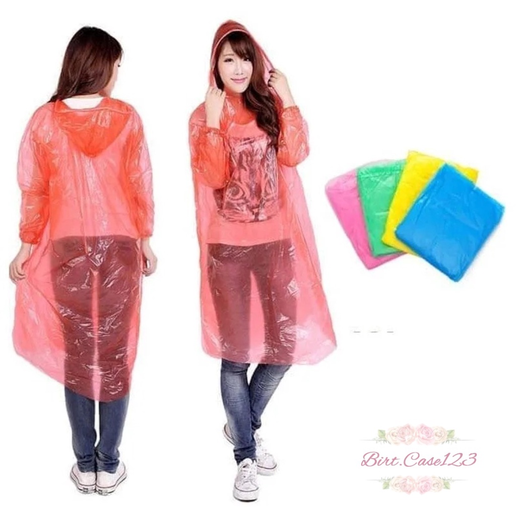 RT60 RAIN COAT MANTEL JAS HUJAN DARURAT PLASTIK LENGAN PANJANG SEKALI PAKAI BC6132