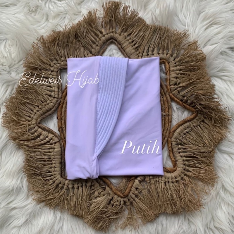 Bergo Hamidah ( ORI ) / Bergo Jersey Menutup Dada / Hijab Instan Jersey-Putih (anak sekolah)