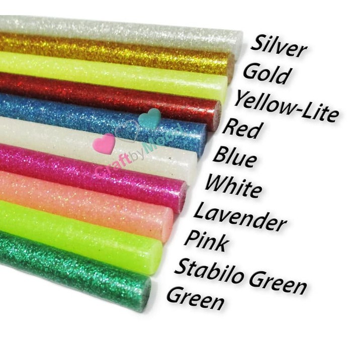 WS99 STIK LILIN ISI LEM TEMBAK 6 WARNA GLITTER GLUE GUN LILIN STIK, REFILL LEM TEMBAK ISI 12 (6 WARN