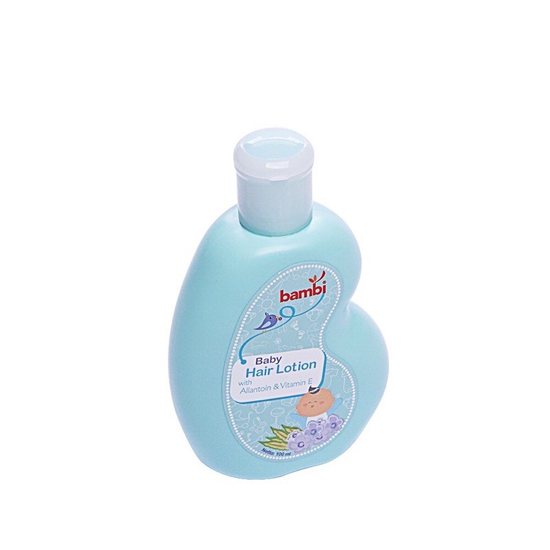 Bambi Baby Hair Lotion with Aloevera 100ml - Bambi Losion Rambut Bayi dengan Aloe vera Penumbuh Penebal Rambut Bayi