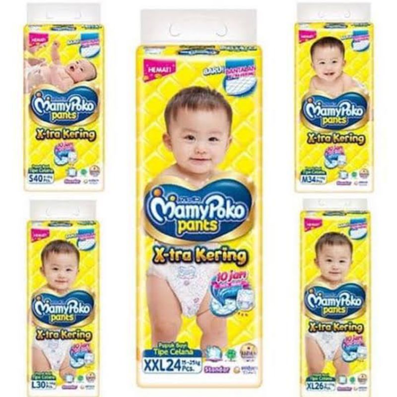 Pampers Mamy Poko Pants Termurah mulai 40 ribu doang. S40 M34 L30 XL 26 XXL 24 best seller