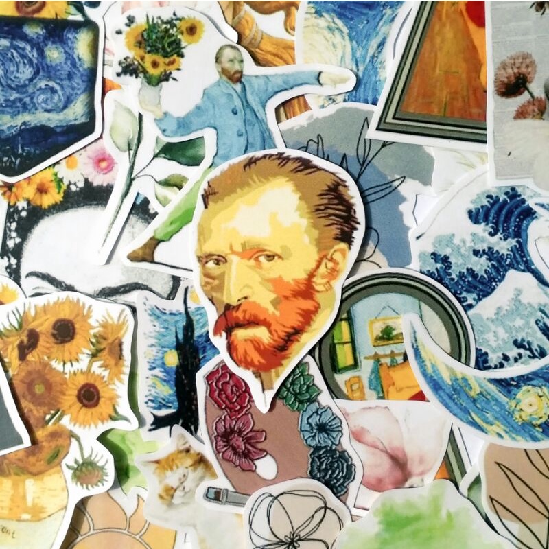 

Art Vintage Van Gogh Aesthetic Deco Sticker Pack include 24 pcs aesthetic waterproof korean vintage