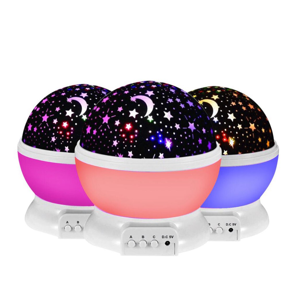 Lampu Tidur Proyektor Bulat Bulan Bintang Unik Sky Galaxy -  Star Moon Putar Star Master Hias Kamar anak pink biru ungu Rgb LED AESTETIK KADO