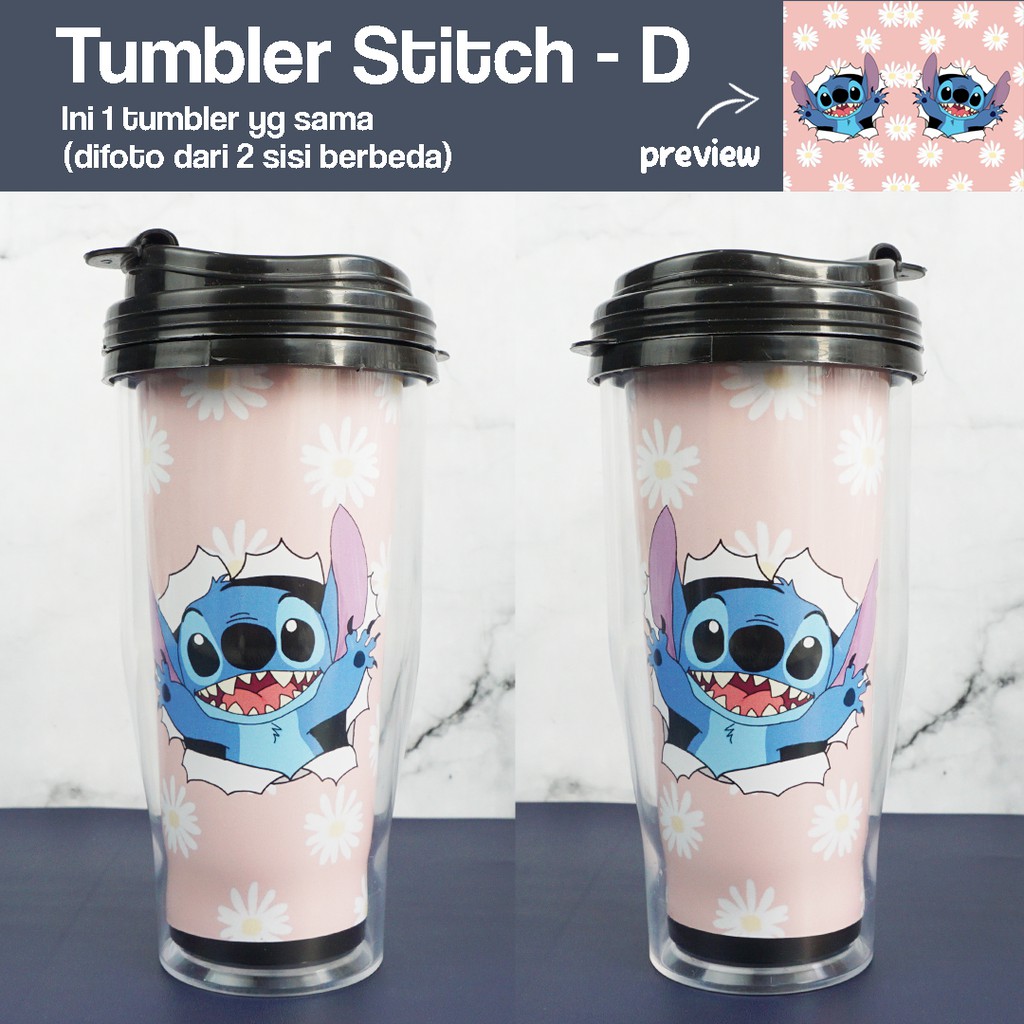 Tumbler STITCH - Botol Minum Kartun Anak Teman Lilo Souvenir Hadiah Unik Tumblr-Stitch-D