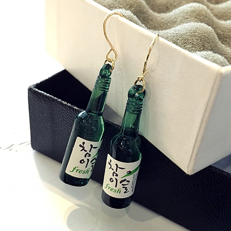 Anting Tusuk Bentuk Botol Wine Gaya Korea Untuk Wanita