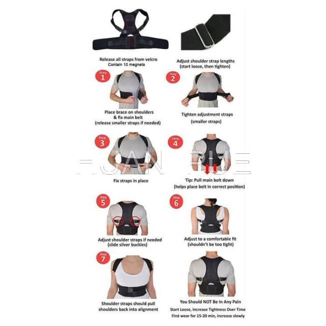 HUAN_PUE - Penyangga Punggung Shoulder Back Support Belt Posture Corrector Korset