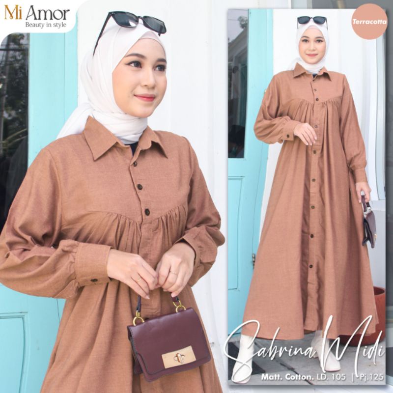 Sabrina Midi Dress Muslim Terbaru High Quality Premium Midi Dress Cotton By Mi Amor Midi Dress Polos