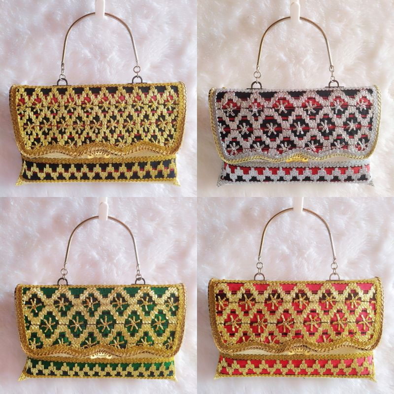 Tas Tapis Clutch Tapis Lampung Tenteng Model Gelombang Size M 28cm