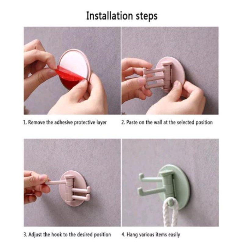 GANTUNGAN TEMPEL 3 KAIT / GANTUNGAN TEMPEL HOOK CABANG 3 / GANTUNGAN KAMAR MANDI DAPUR