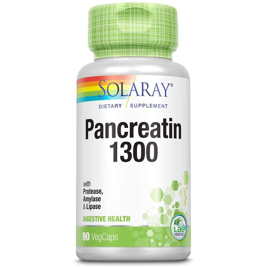 Solaray Pancreatin 1300 90 VegCaps Untuk Pencernaan ORI USA SOLARAY