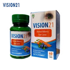 KAPSUL VISION 21 Isi 60 Herbal 21 Ekstrak Billbery Plus Carrot Obat Mata Minus Katarak dll