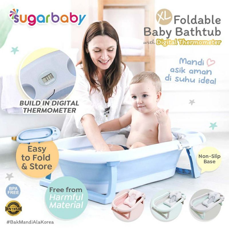 Sugarbaby Foldable Baby Bathub XL digital termometer F88 /Bak mandi bayi