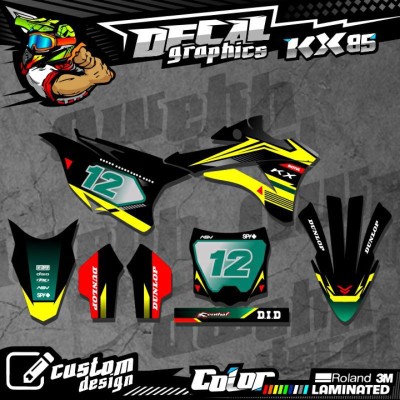 DECAL KX 85 NEW KX 85 LAMA KUNING TOSKA