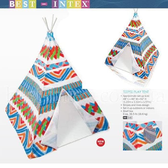Tenda Indian Intex 48629 Teepee Play Tent 122x122x157 cm / Tenda Main