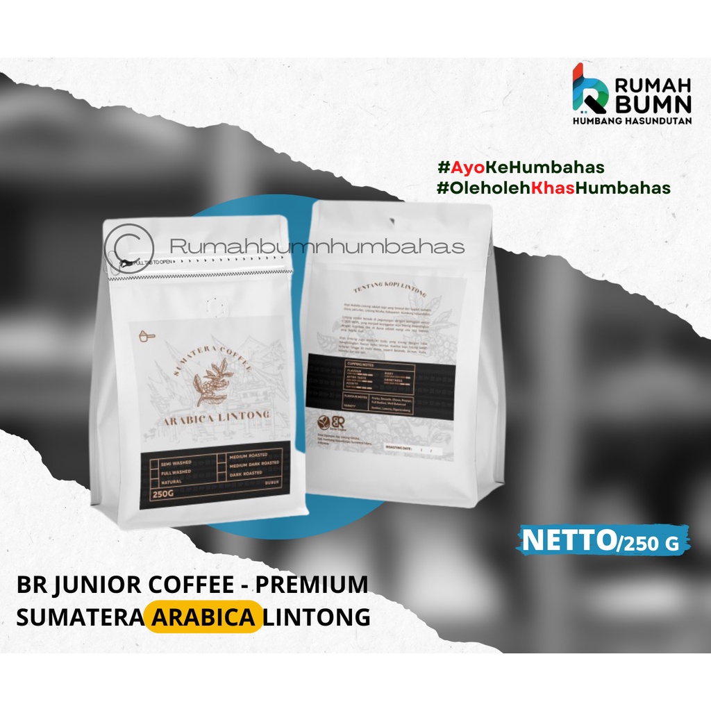 

BR JUNIOR COFFEE - SUMATERA ARABICA LINTONG 250 Gr / OLEH - OLEH KHAS HUMBAHAS