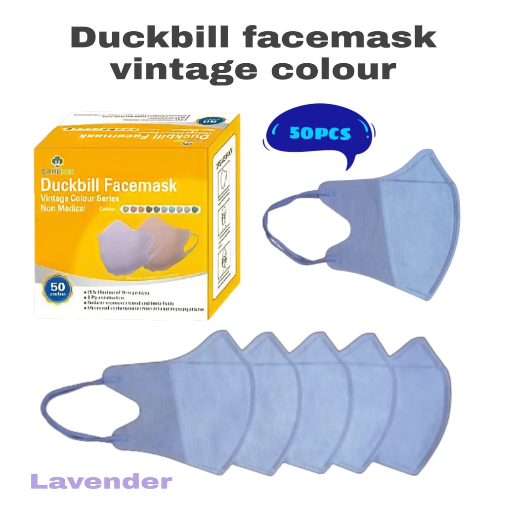 MASKER DUCK BILL VINTAGE CAREION 3PLY ISI 50PC MASKER DUCKBILL CAREION FACEMASK 3D WARNA VINTAGE SERIES - DUCKBILL VINTAGE (50PC)