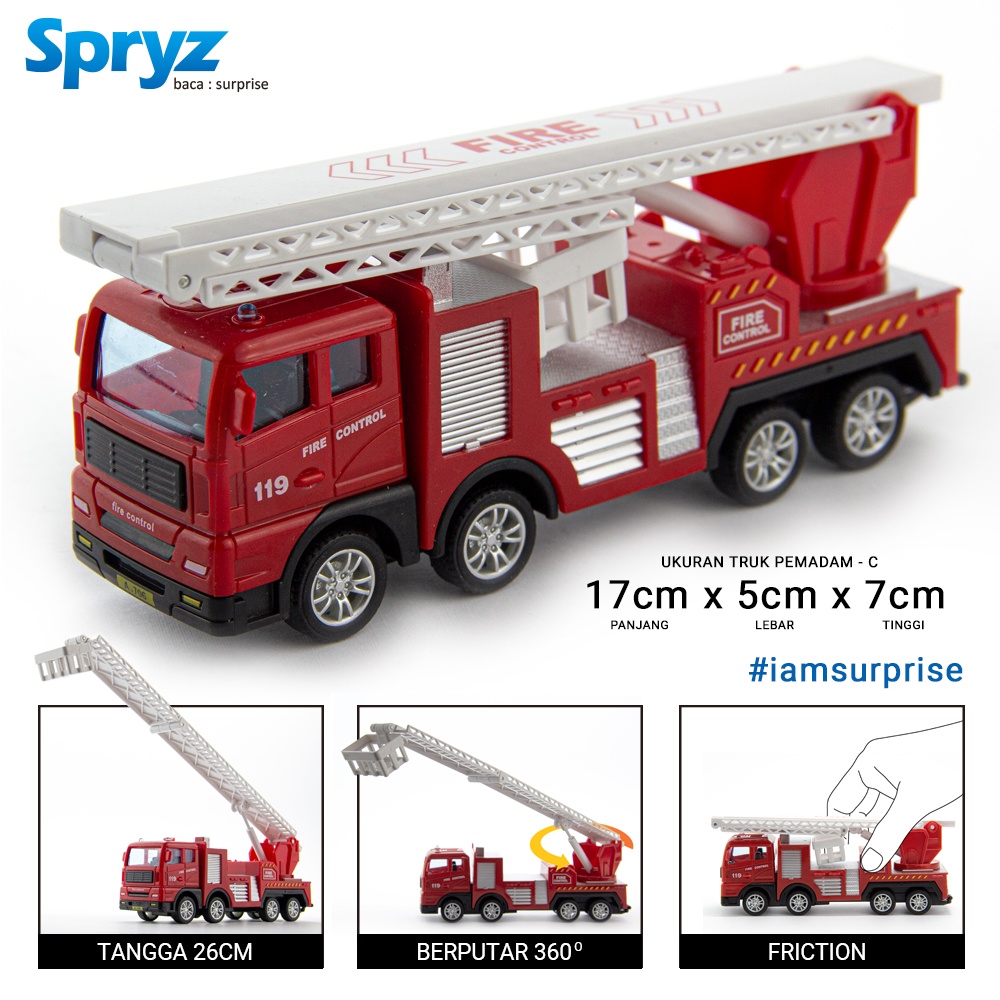 Spryz Construx 1:55 Truk Pemadam - C Mainan Miniatur