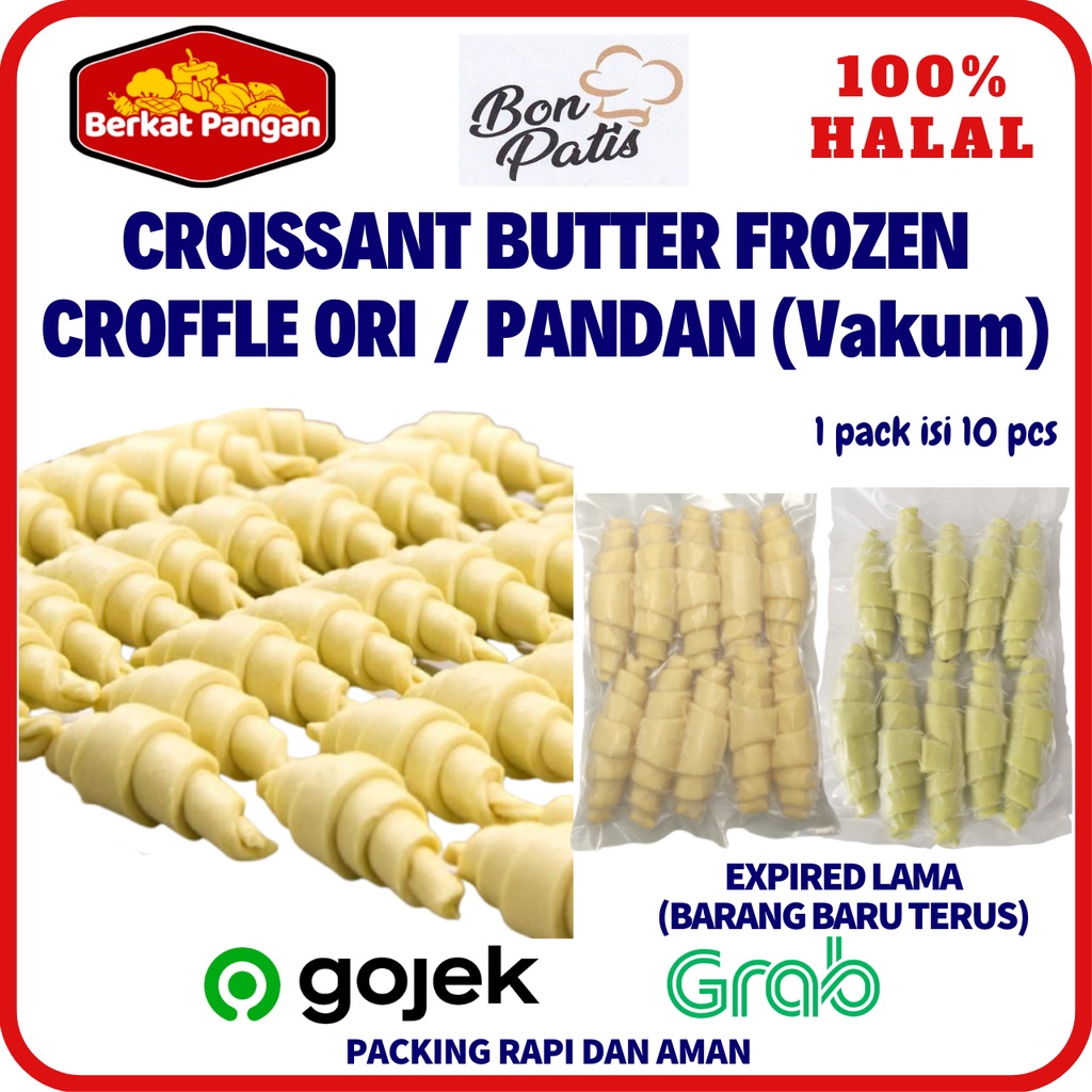 BONPATIS Croissant Dough Croffle Frozen full butter 30gr isi 10 pcs