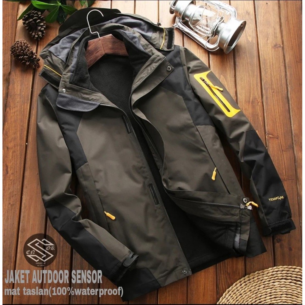 BSTR _ Jaket Outdoor Hoodie Sensor _ Jaket Gunung Pria Waterproof _ Jaket Parasut Pria Anti Air