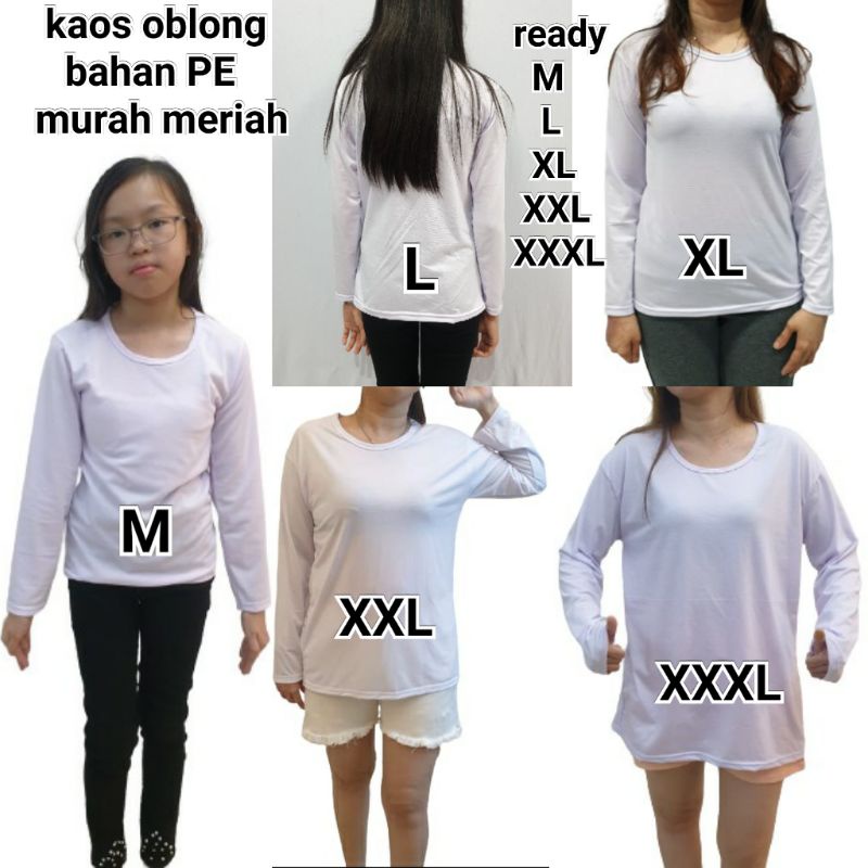 murah meriah oblong kaos PE tgn panjang S.M.L.XL.XXL.XXXL.