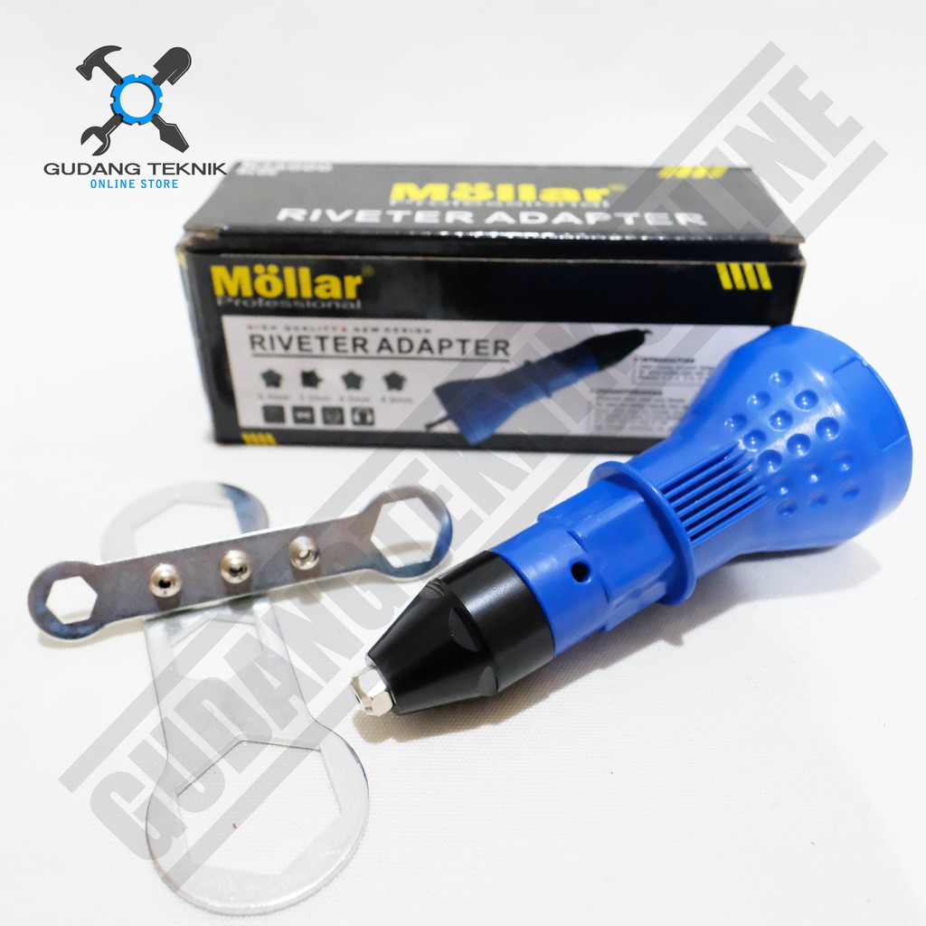 Mollar Adaptor Tang Rivet Mesin Bor / Adapter Drill Riveter Mollar - Adapter Paku Rivet