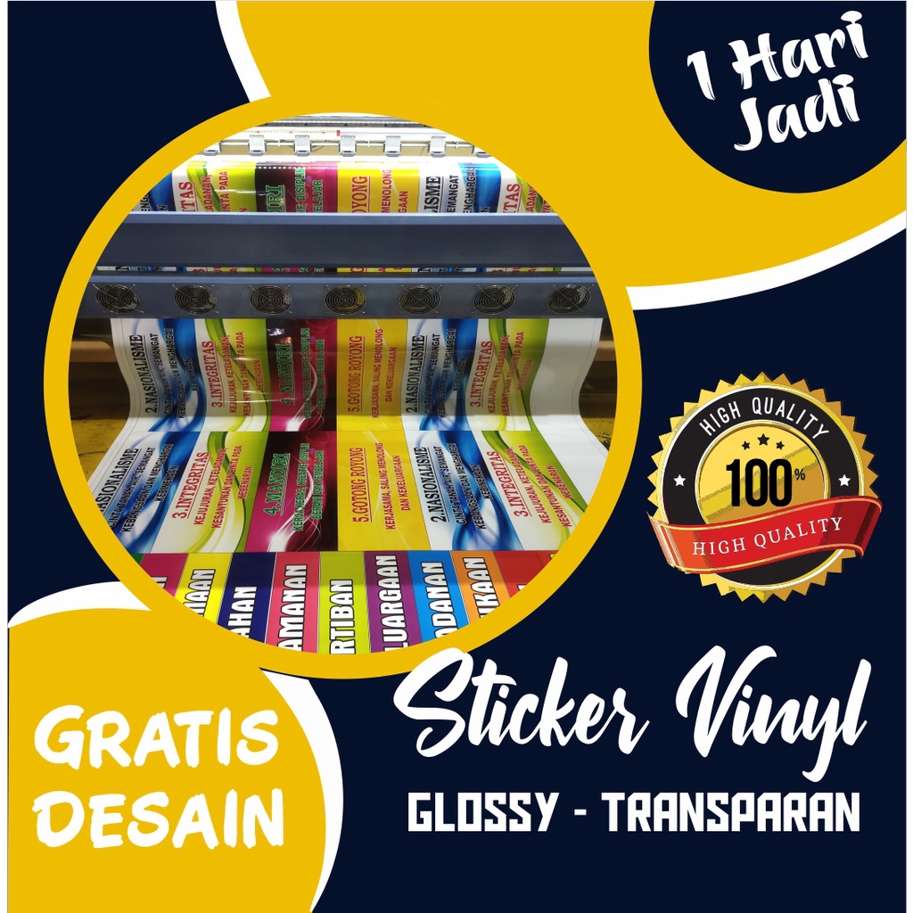 

Cetak Stiker Meteran Bahan Vinyl & Sticker Transparan Cocok untuk keperluan outdoor sticker custom