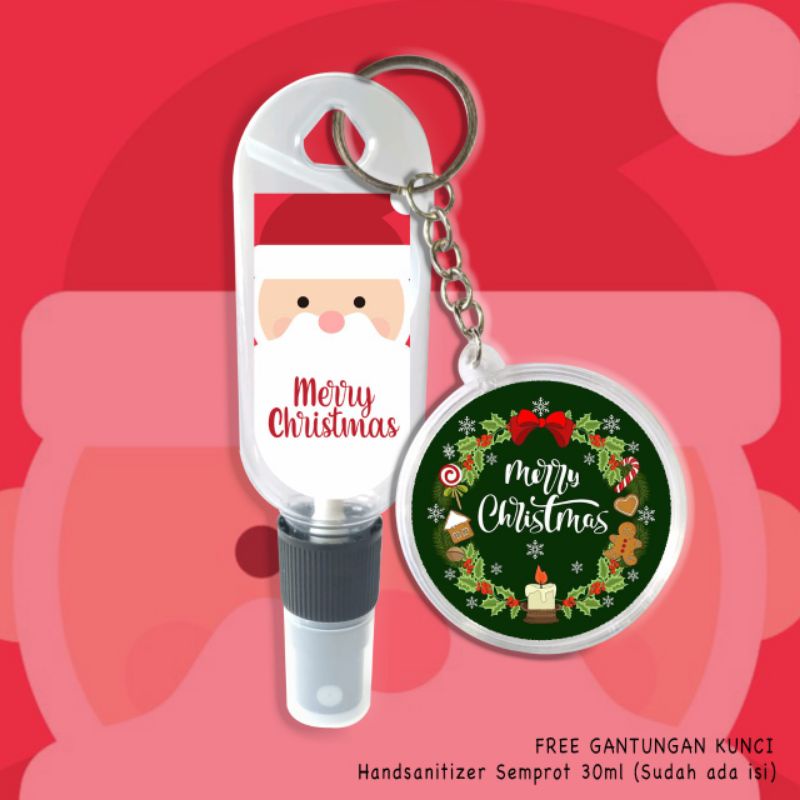 HAND SANITIZER EDISI NATAL ISI SPRAY 30ML FREE GANTUNGAN