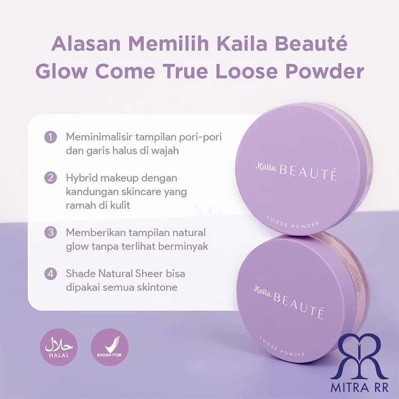 Kaila Beaute Glow Come True Loose Powder | Bedak Tabur Flawless dan NaturaL Look | Face Powder Oil Control