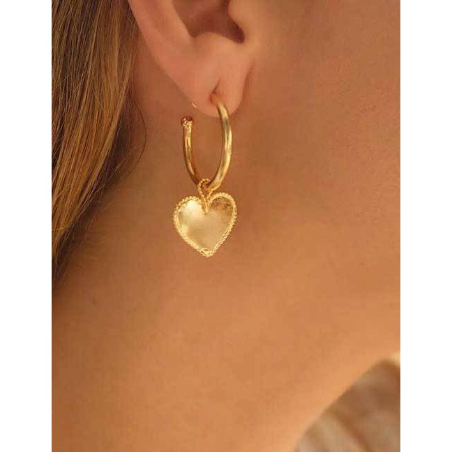 LRC Anting Tusuk Fashion Gold Gold-plated Love Earrings D53164