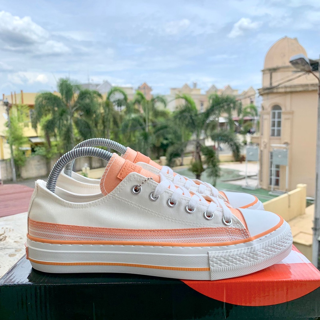COD TERBARU Airwalk NYLA LOW CUT WHITE ORANGE SEPATU WANITA SNEAKER CASUAL Woman ORIGINAL MURAH