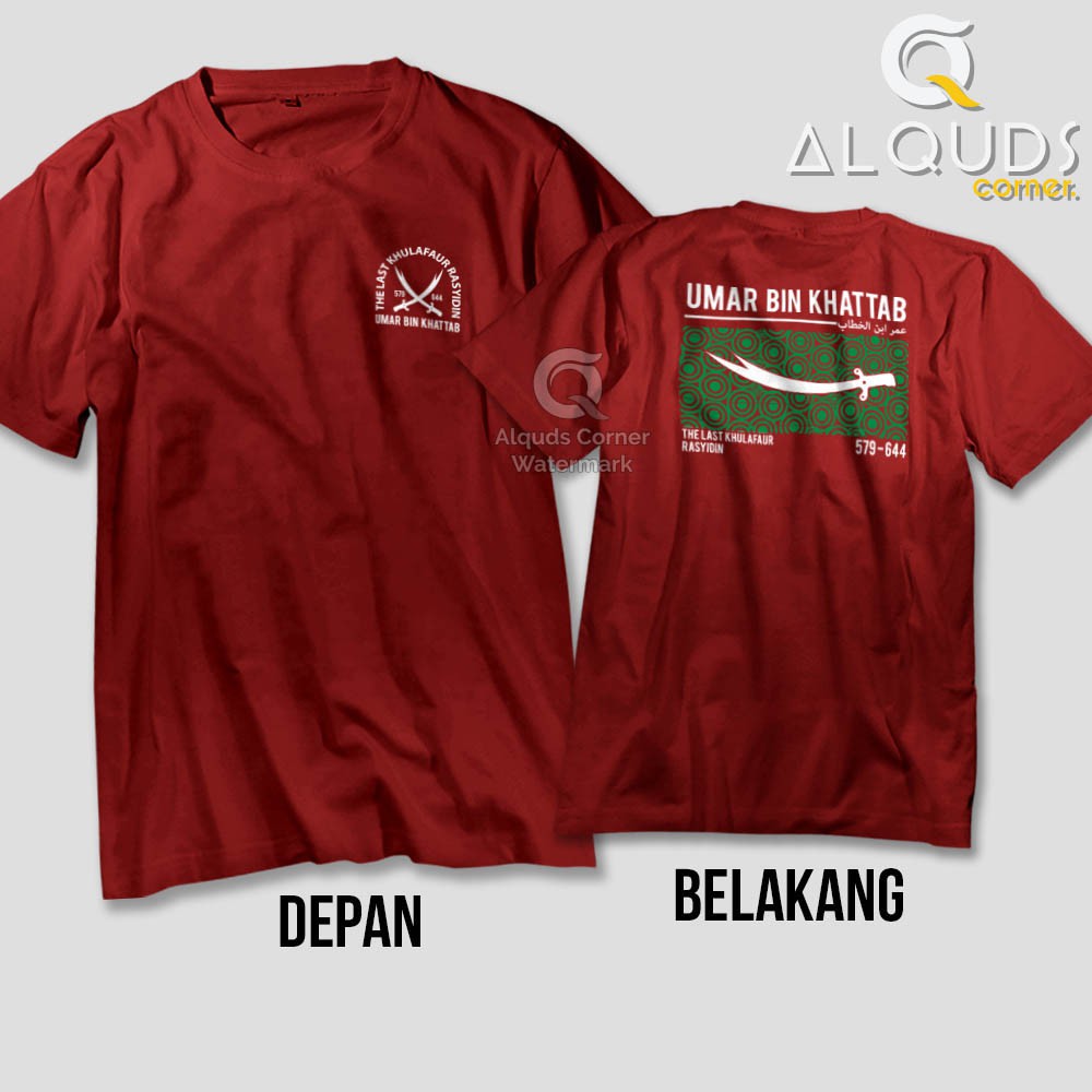 Kaos Dakwah Islami UMAR BIN KHATTAB Last Khulafaur Rasyidin / Baju Distro Santri Tokoh Muslim / 5991-5