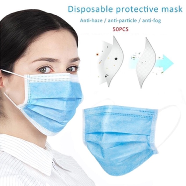 READY Masker medis / Disposable Mask 3 Ply 50pcs earloop / surgical mask kesehatan