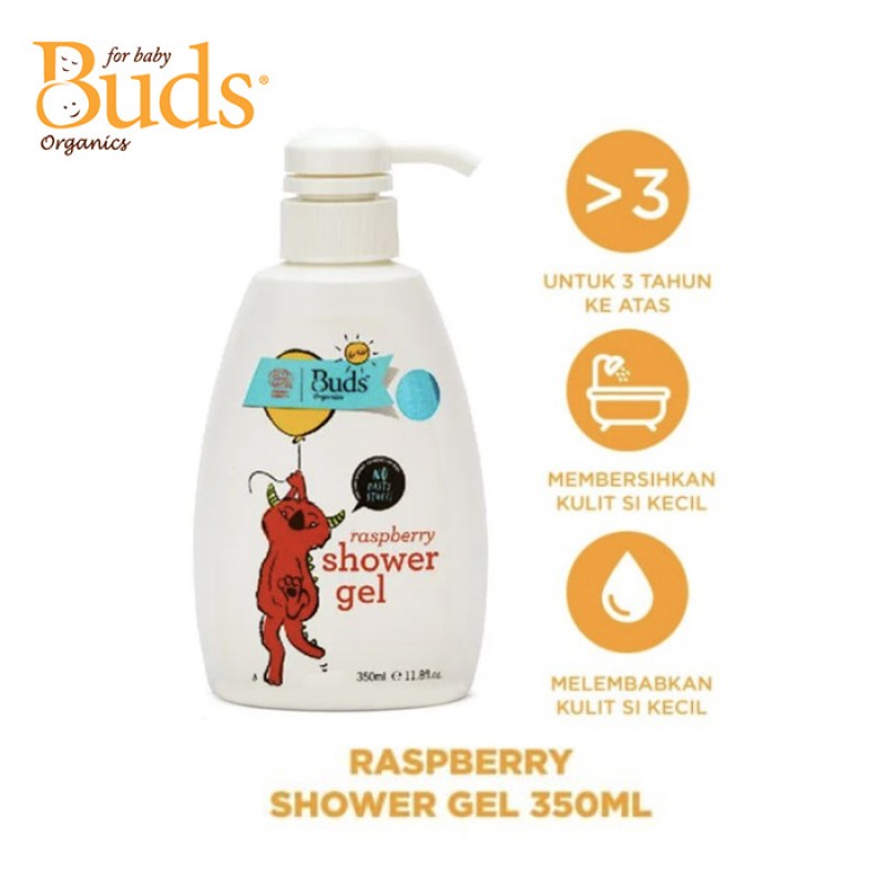 Buds Organics Shower Gel Sabun Mandi Anak 350 ml - Raspberry