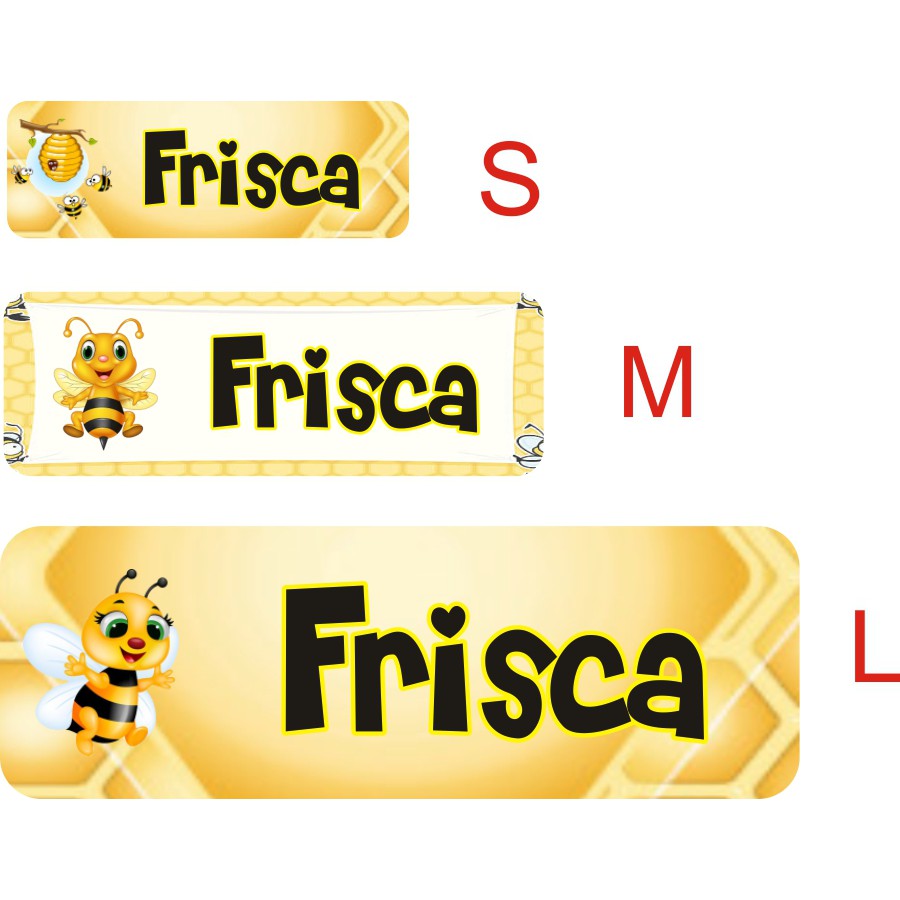 

STIKER LABEL NAMA WATERPROOF BASIC CUTE BEE