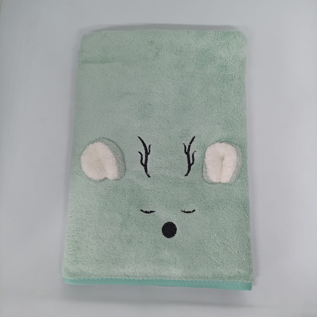 Handuk Bayi Microfiber Premium REALPICT / Handuk Anak Premium Motif Hewan Kualitas Import 50 X 100 cm-MINT